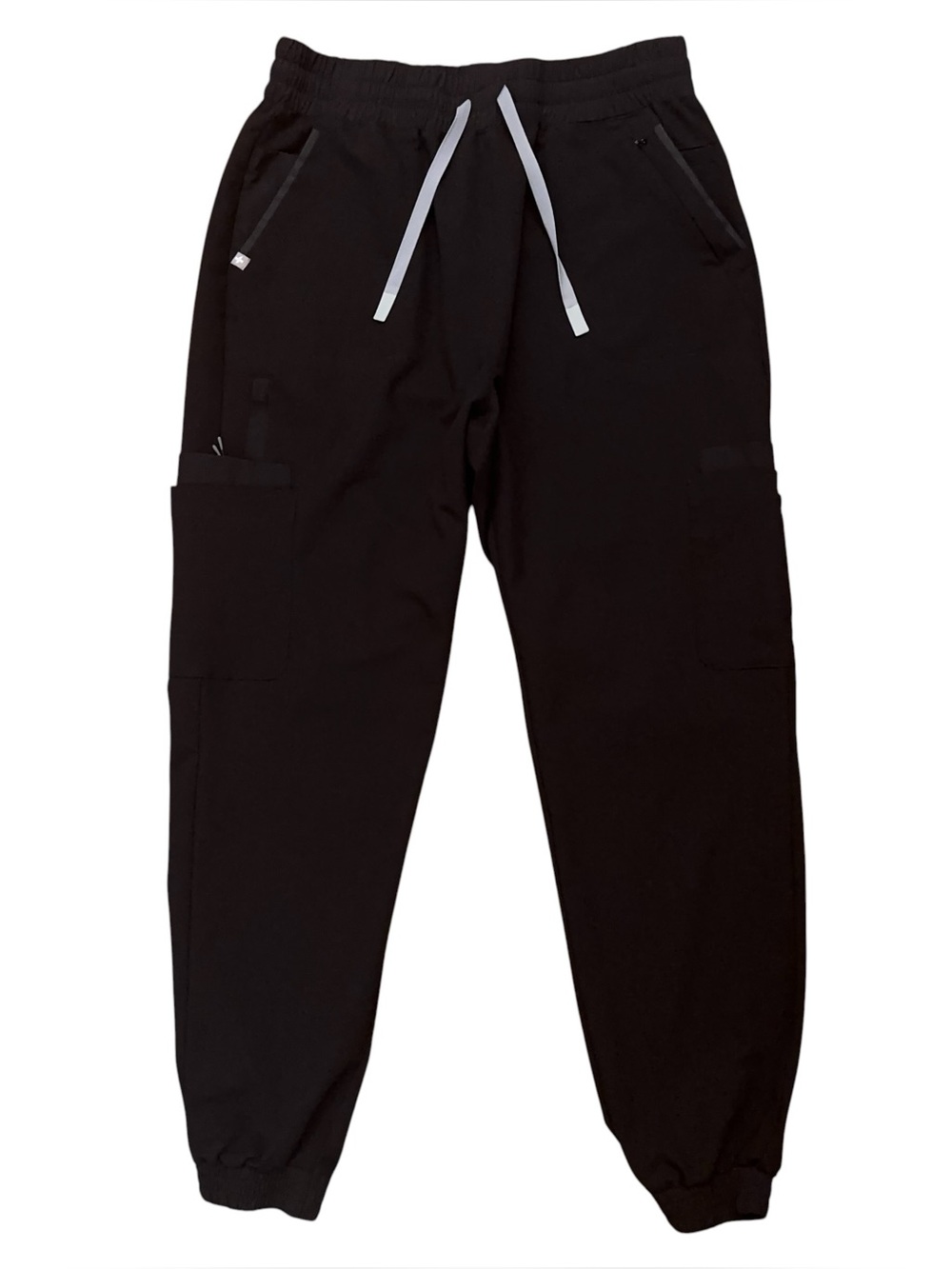 FIGS Charlotte Slim Jogger Scrub Pants Womens Size L Drawstring Stretch Black